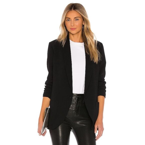 Amanda Uprichard Shawl Collar Blazer in Black